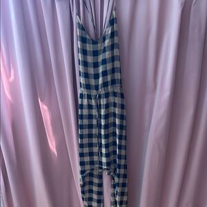NWT | Acacia Silk Checkered Jumpsuit
